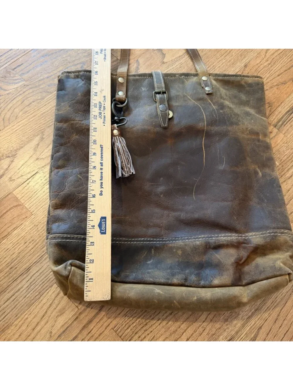 Myra Large Bag genuine distressed leather rugged weathered purse - Picture 3 of 7
